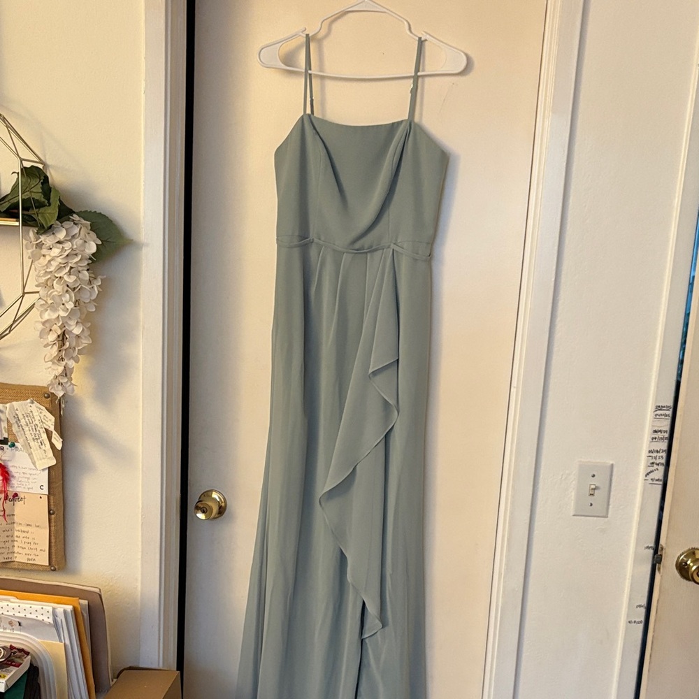 David's Bridal Light Blue Maxi Dress